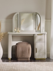 Light Grey Valencia 1 Drawer 1 Door Solid Mango Wood Dressing Table - Image 1 of 8