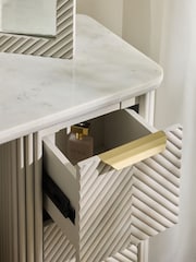 Light Grey Valencia 1 Drawer 1 Door Solid Mango Wood Dressing Table - Image 3 of 8