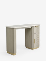 Light Grey Valencia 1 Drawer 1 Door Solid Mango Wood Dressing Table - Image 5 of 8