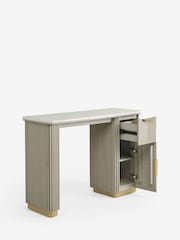 Light Grey Valencia 1 Drawer 1 Door Solid Mango Wood Dressing Table - Image 6 of 8