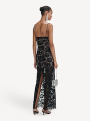 Self-Portrait Black Floral Lace Maxi Dress - Image 2 of 4