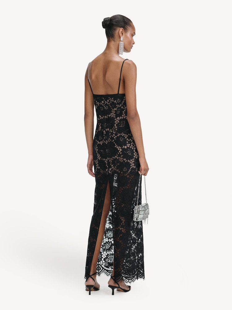 Self-Portrait Black Floral Lace Maxi Dress - Image 2 of 4