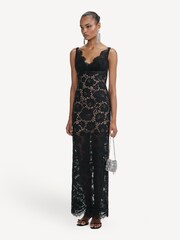 Self-Portrait Black Floral Lace Maxi Dress - Image 3 of 4