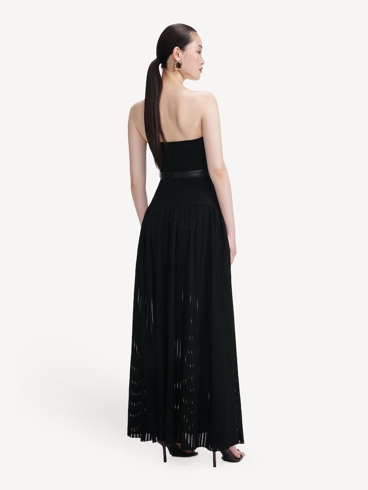 Self-Portrait Black Bandeau Knit Midi Dress - Image 2 of 4
