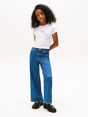 Tommy Hilfiger White Extra Slim Metallic Logo T-Shirt - Image 3 of 5