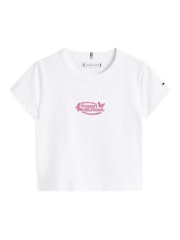 Tommy Hilfiger White Extra Slim Metallic Logo T-Shirt - Image 5 of 5