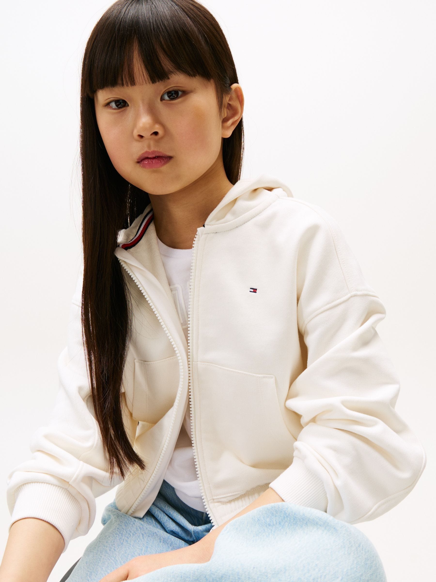 pois shaggy hoodieCOAT ホワイト Men's Full Zip Cotton Hooded Sweatshirt | Boggi Milano