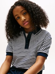 Tommy Hilfiger Blue Relaxed Stripe Polo Shirt - Image 4 of 5