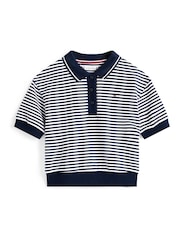 Tommy Hilfiger Blue Relaxed Stripe Polo Shirt - Image 5 of 5