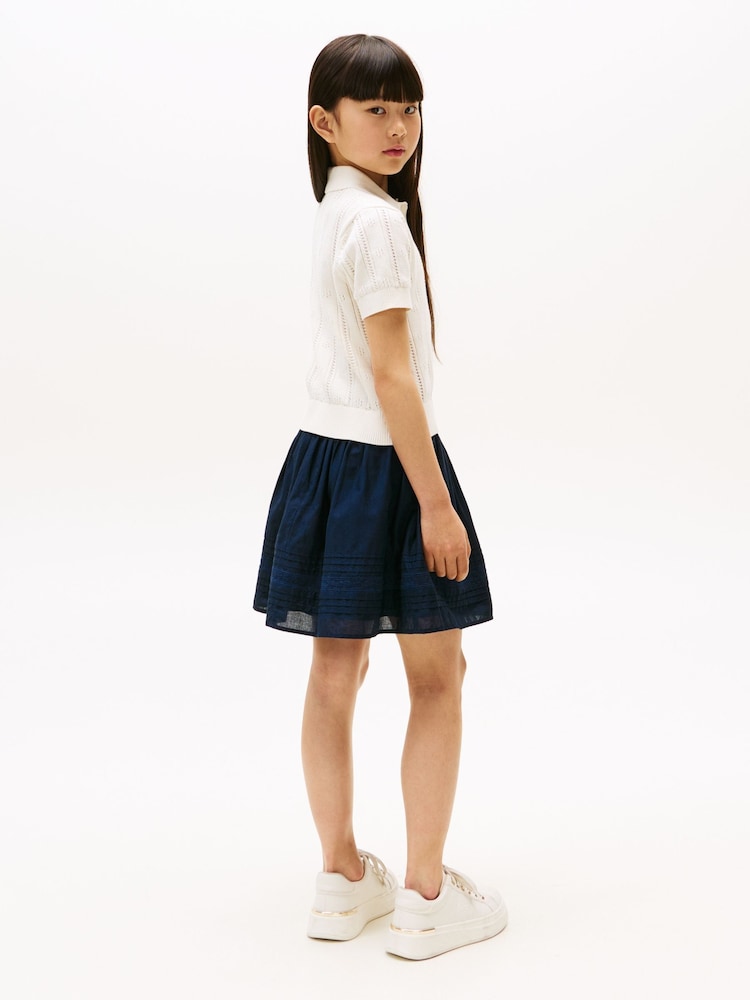 Tommy Hilfiger Cream Relaxed Pointelle Polo Shirt - Image 2 of 5