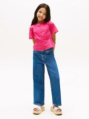 Tommy Hilfiger Pink Broderie Anglaise Short Sleeve Blouse - Image 3 of 5