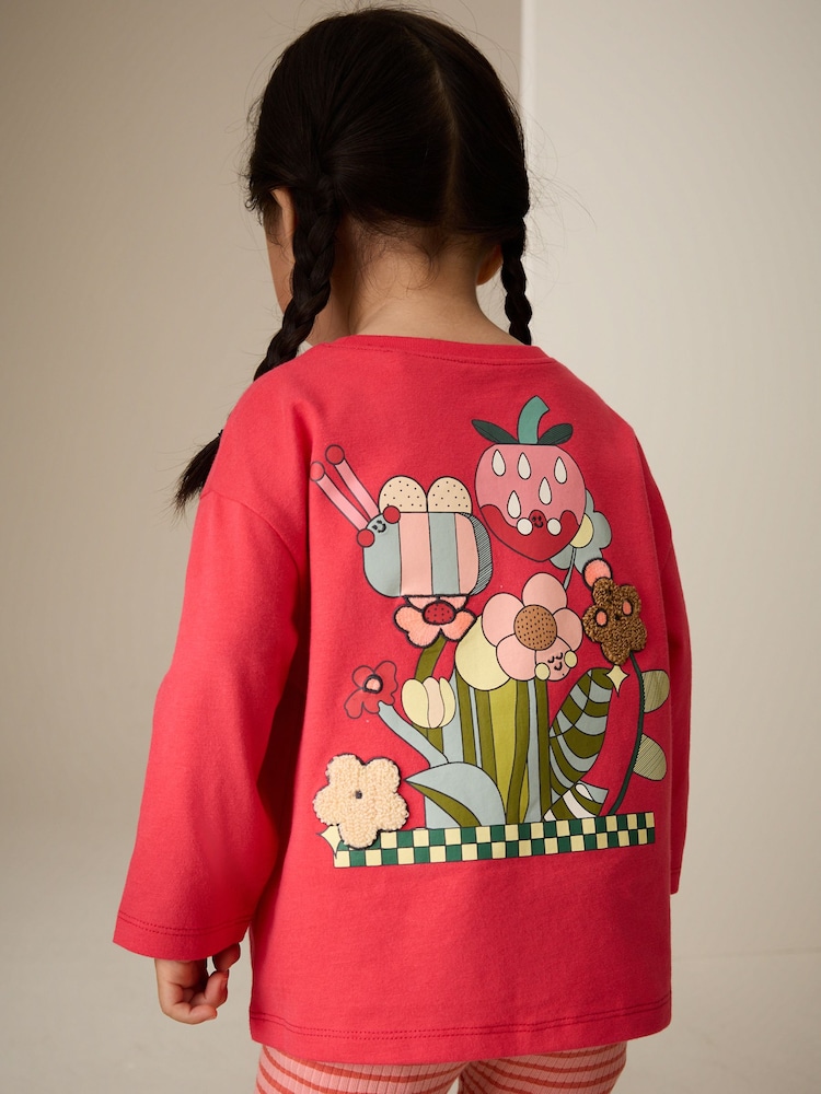 Bright Pink Long Sleeve Top and Leggings Set (3mths-7yrs) - Image 2 of 9