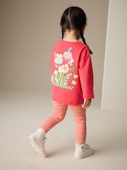 Bright Pink Long Sleeve Top and Leggings Set (3mths-7yrs) - Image 3 of 9