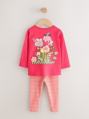 Bright Pink Long Sleeve Top and Leggings Set (3mths-7yrs) - Image 6 of 9
