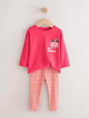 Bright Pink Long Sleeve Top and Leggings Set (3mths-7yrs) - Image 7 of 9