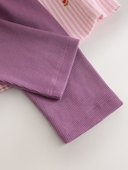 ピンクのフローラル - 長袖ブラウス & レギンスセット（3 か月〜7 歳） - 画像 8 / 8