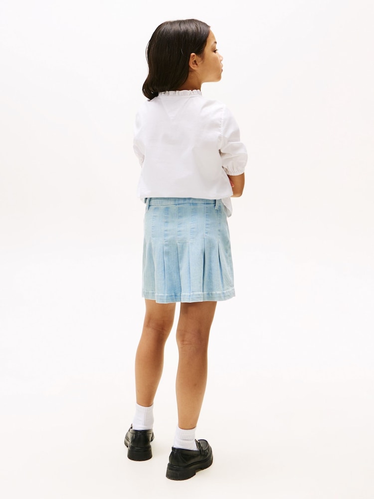 Tommy Hilfiger Blue Denim Pleated Skirt - Image 2 of 4