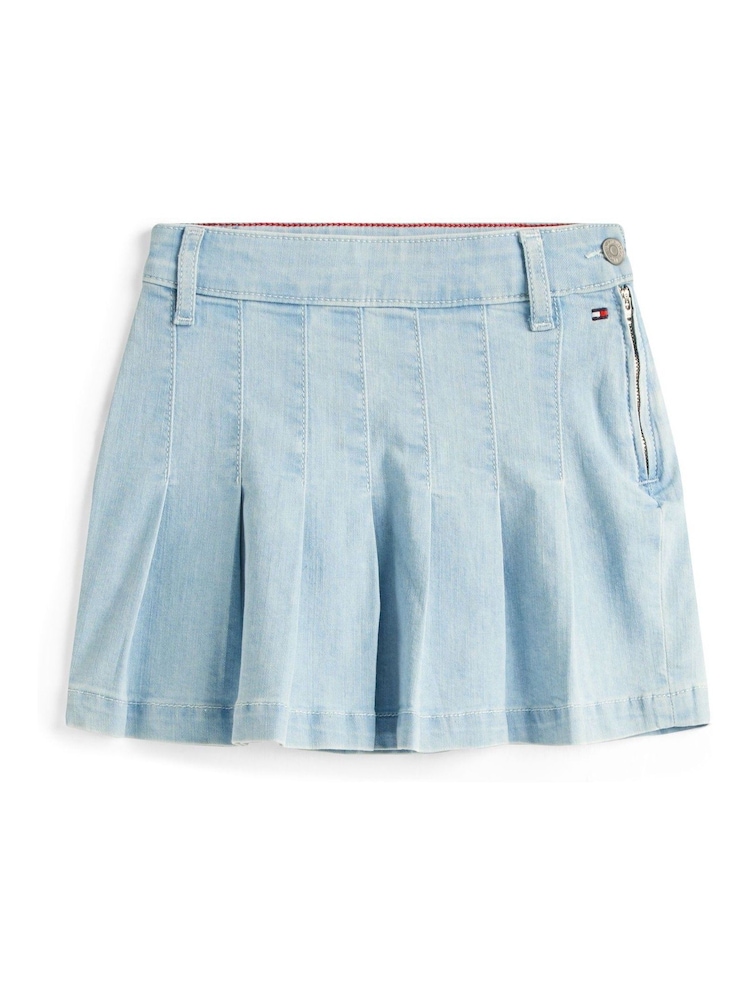 Tommy Hilfiger Blue Denim Pleated Skirt - Image 4 of 4