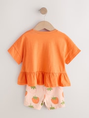 Orange Strawberry Short Sleeve Top and Shorts Set (3mths-7yrs) - Image 6 of 8