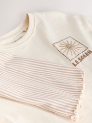 Ecru Sun Short Sleeve T-Shirt and Cycle Shorts Set (3mths-7yrs) - Image 4 of 4