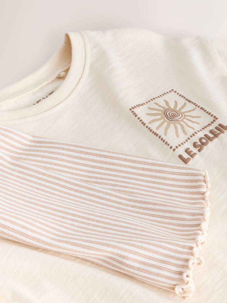 Ecru Sun Short Sleeve T-Shirt and Cycle Shorts Set (3mths-7yrs) - Image 4 of 4