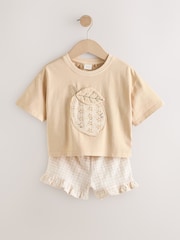 Zitronengelb - Set aus kurzärmligem T-Shirt und Shorts (3 Monate–7 Jahre) - Bild 4 von 8