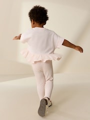 Pink Short Sleeve Peplum T-Shirt and Leggings Set (3mths-7yrs) - Image 2 of 8