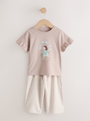 Ecru Flower Girl Short Sleeve Top and Barrel Trousers Set (3mths-7yrs) - Image 5 of 10