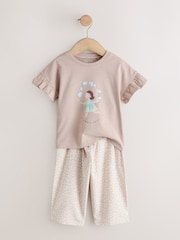 Ecru Flower Girl Short Sleeve Top and Barrel Trousers Set (3mths-7yrs) - Image 7 of 10