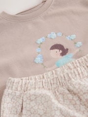 Ecru Flower Girl Short Sleeve Top and Barrel Trousers Set (3mths-7yrs) - Image 8 of 10