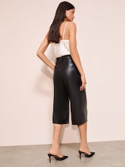 Friends Like These Black Faux Leather Culottes - Image 4 of 4