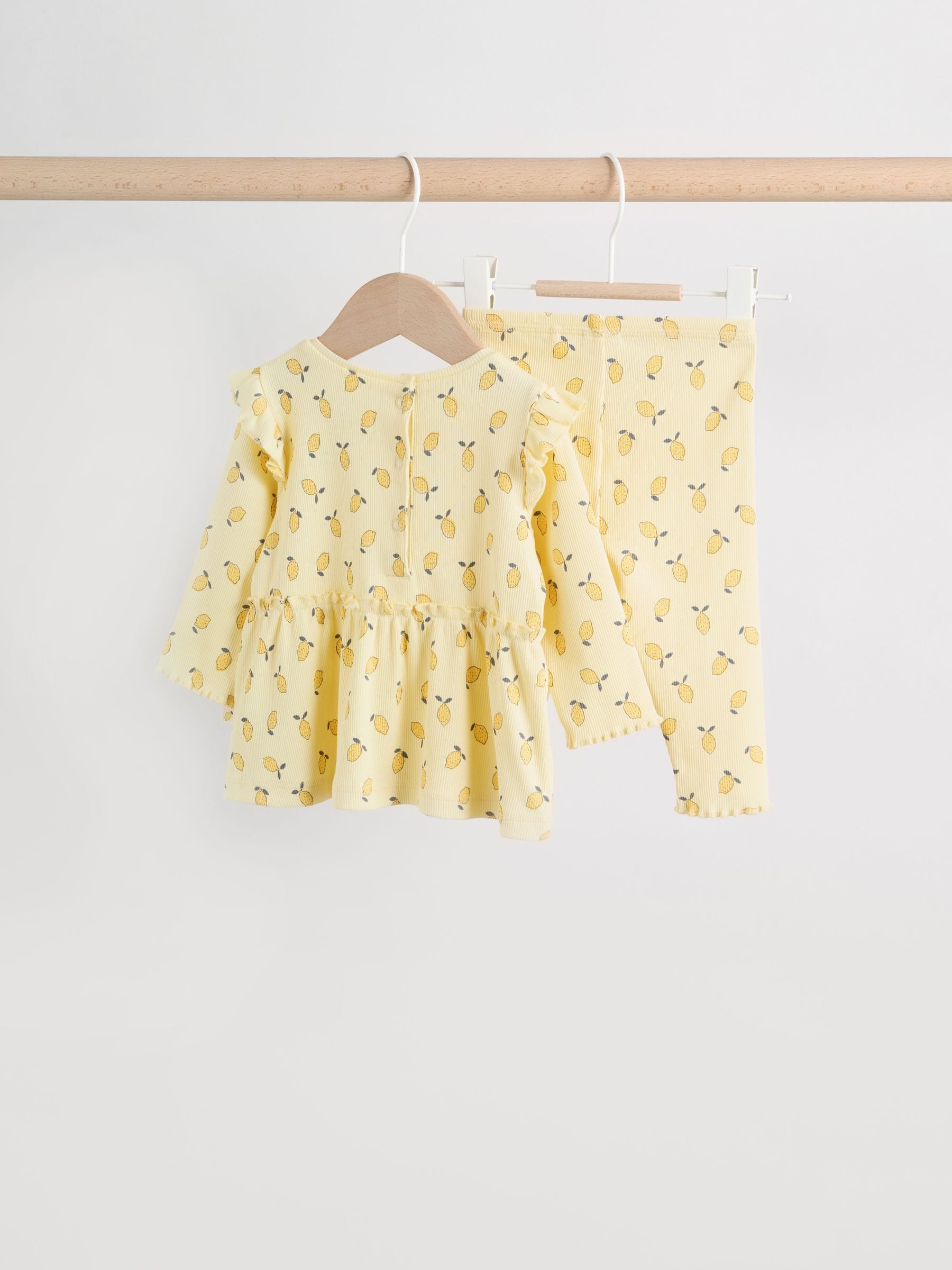 ベビ子 Buy Yellow Lemon - Baby Long Sleeve Frill Top And Leggings Set