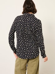 FatFace Paige Black Polka Dot Jersey Shirt - Image 2 of 6
