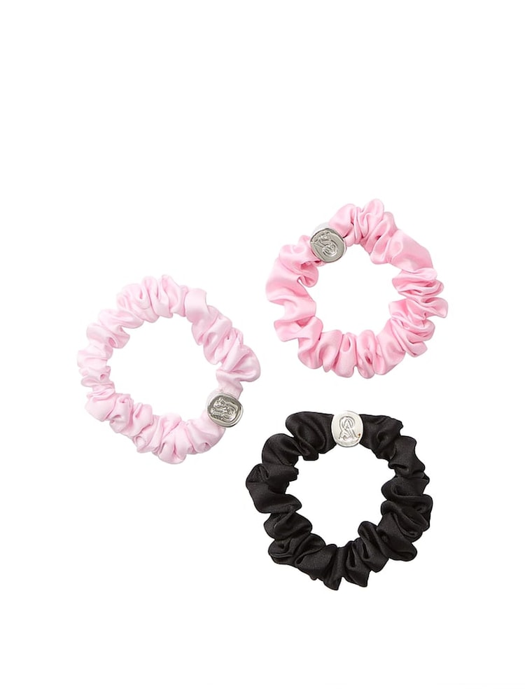 Victoria's Secret Black/Pink 3 Pack Scrunchie Set - Image 2 of 2