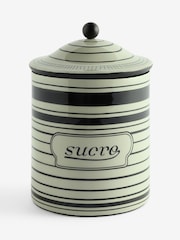 Rockett St George Black/Cream Vintage Tin Sugar Storage Jar - Image 5 of 5