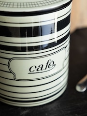 Rockett St George Black/Cream Vintage Coffee Tin Coffee Storage Jar - Image 2 of 4