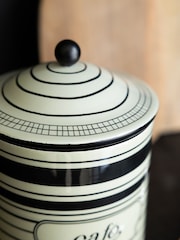 Rockett St George Black/Cream Vintage Coffee Tin Coffee Storage Jar - Image 3 of 4