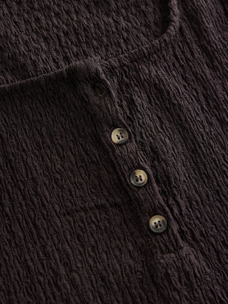 Marrón chocolate - Camiseta de tirantes con detalles henley texturizados - Imagen 3 de 3 Marrón chocolate - Camiseta de tirantes con detalles henley texturizados - Imagen 3 de 3