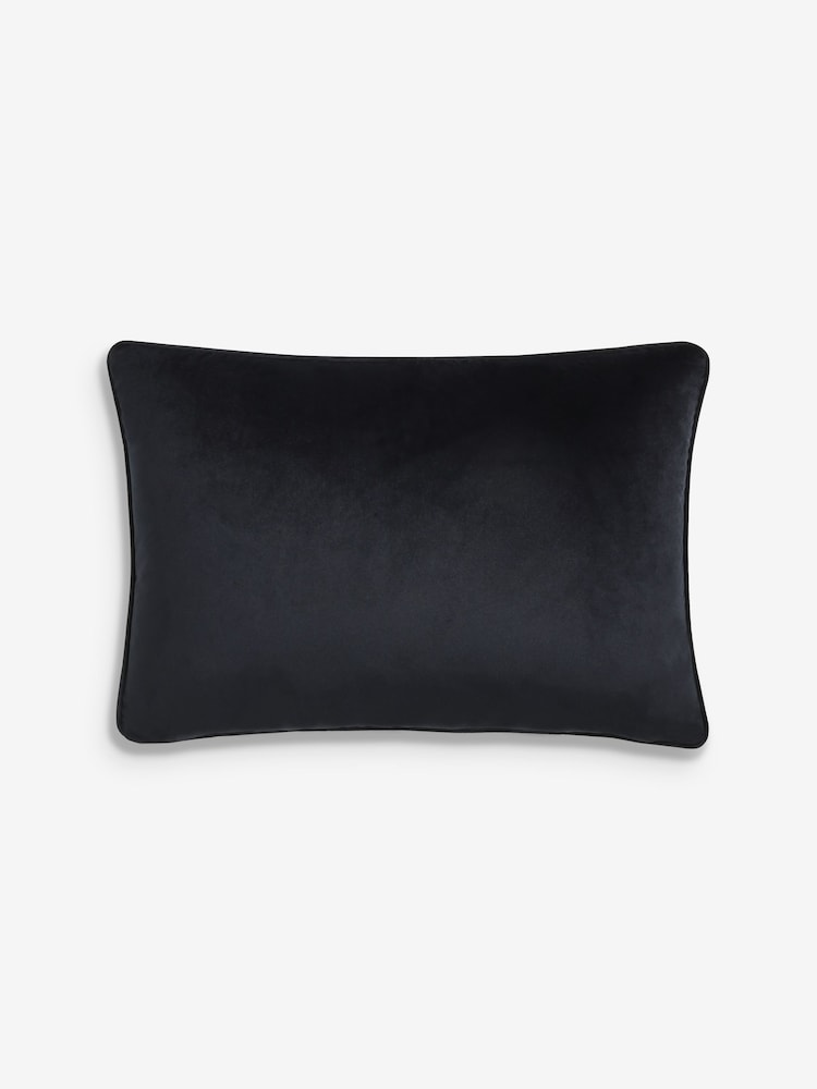 Black/White 40 x 59cm Cut Velvet Wiggle Cushion - Image 4 of 4