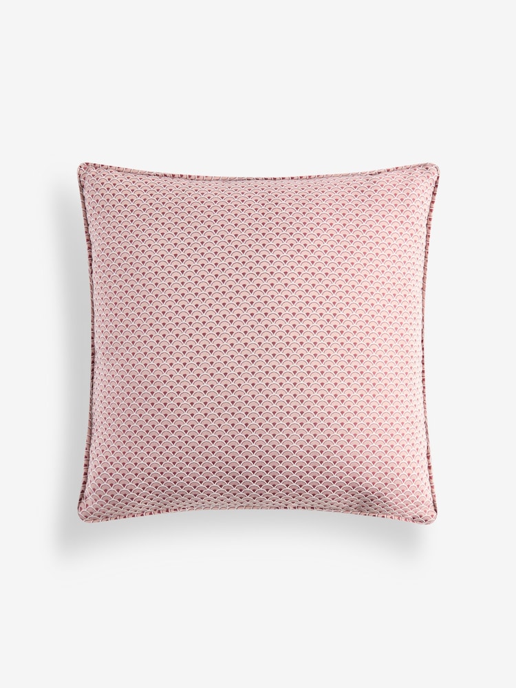Pink 50 x 50cm Jacquard Fan Geo Cushion - Image 3 of 3 Pink 50 x 50cm Jacquard Fan Geo Cushion - Image 3 of 3