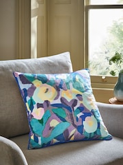 Purple 50 X 50cm Reversible Printed Floral Cushion - Image 1 of 5