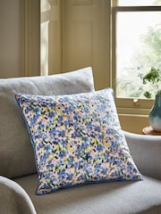 Purple 50 X 50cm Reversible Printed Floral Cushion - Image 2 of 5