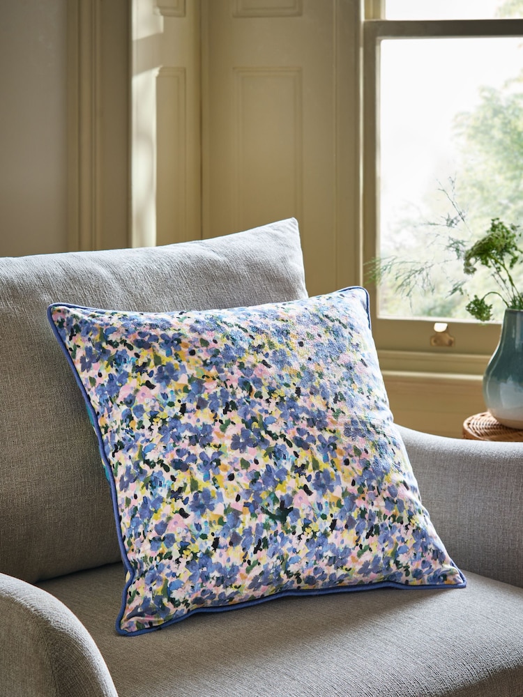 Purple 50 X 50cm Reversible Printed Floral Cushion - Image 2 of 5