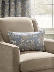Blue Embroidered Floral 50 X 30cm Embroidered Floral Cushion - Image 1 of 4