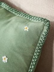 Sage Green 50 X 30cm Embroidered Spring Hamish Cushion - Image 3 of 4