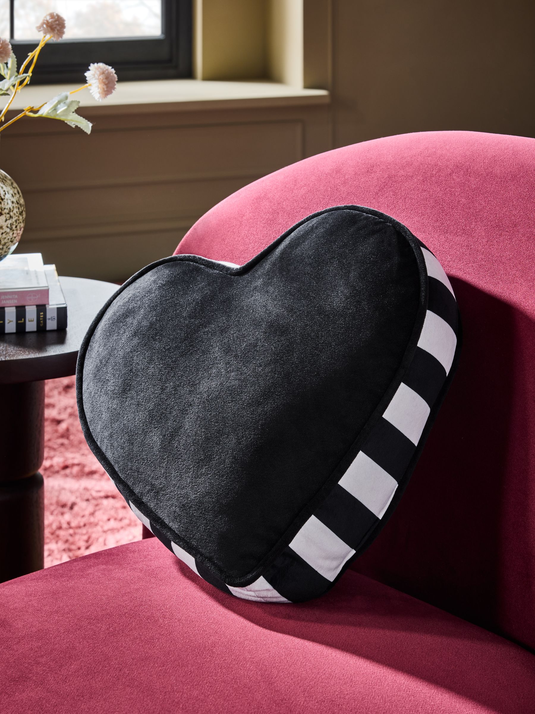 Buy Black 3D Bold Chic Heart Cushion from Next Australia