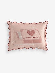 Pink 30 X 40cm Valentines Embroidered Perfect Match Cushion - Image 3 of 4