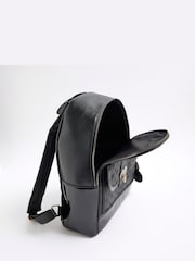 River Island Black Girls Heart Lock Pocket Backpack - Image 5 of 5