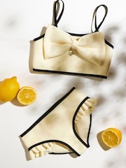 River Island White Girls Mono 3D Bow Bikini - Image 1 of 5