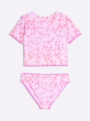 River Island Pink Girls Sunsafe Leopard Print Bikini - Image 2 of 4